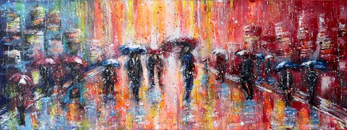 Neon Dreams in the Rain. by Misty Lady - M. Nierobisz