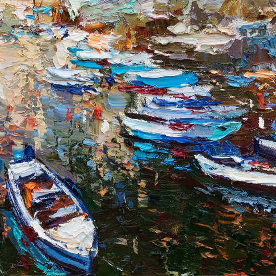 Riomaggiore, Cinque terre - Italian Landscape painting