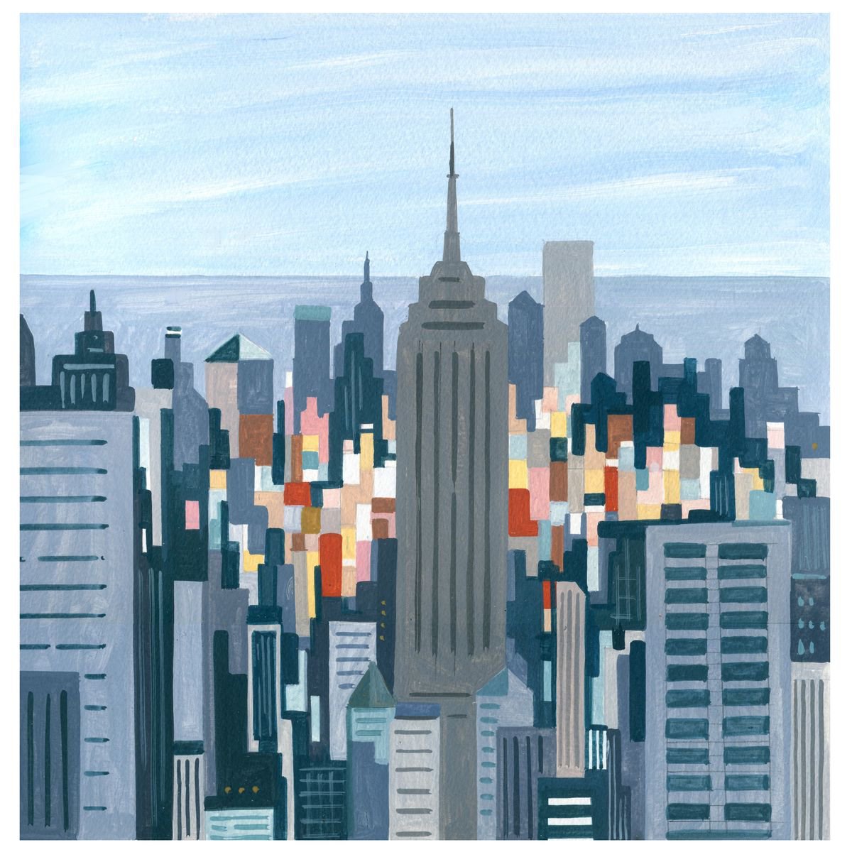 Urban And Pop Acrylic Painting , Newyork_Sl-02 By Andre Baldet, 13 X 13, Artwork For Sale On Artfinder
