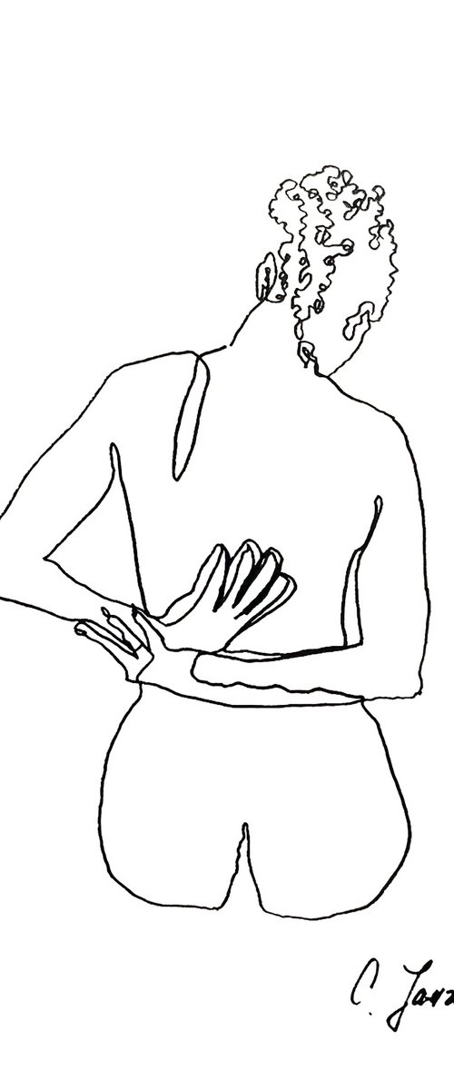 Woman #15  ONE LINE DRAWING BY SANJA JANCIC by Sanja Jancic