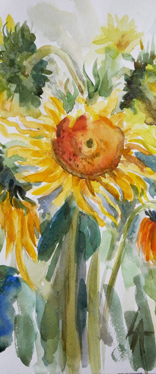 Sunflowers by Elena Lykhodid
