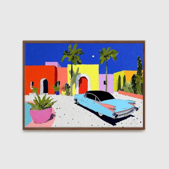 Moonlit Colorful Street