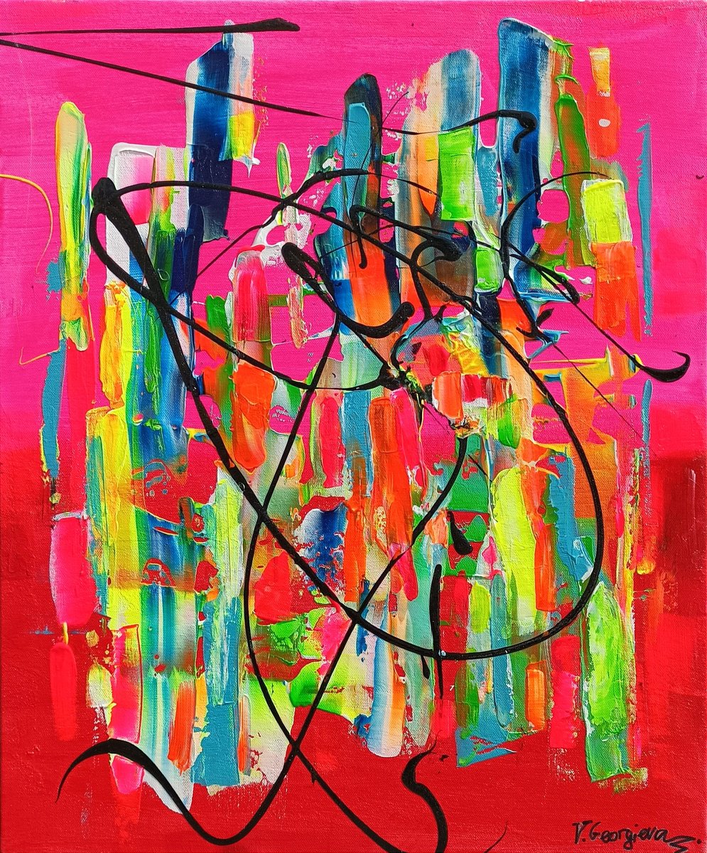 Abstract Acrylic Painting By Vanya Georgieva, 20 X 24", Femme, Original Artwork