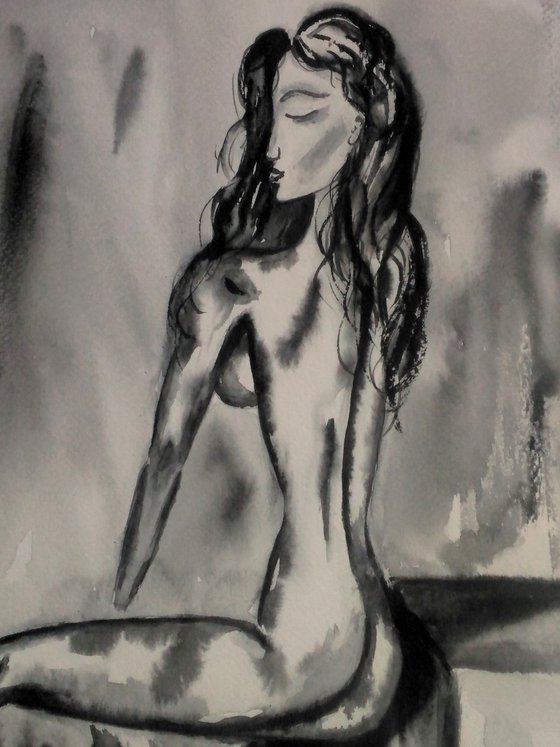 Woman Watercolor painting