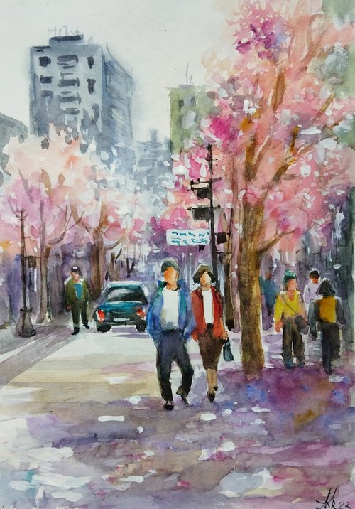 Spring Sakura Blossom by Ann Krasikova