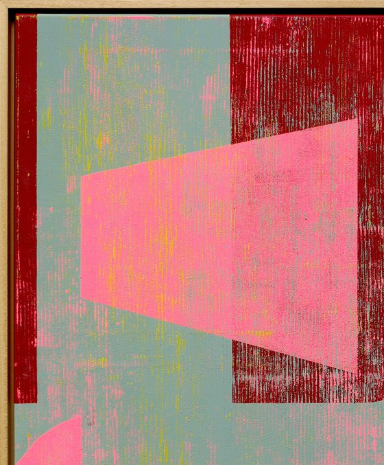 Fractured fallen pink red