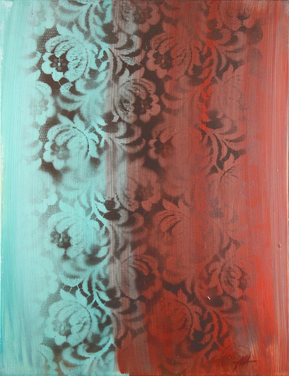 Organic Abstract Acrylic Painting By Anatoliy Menkiv, 20 X 26, Bronze Blossoms, Original Artwork