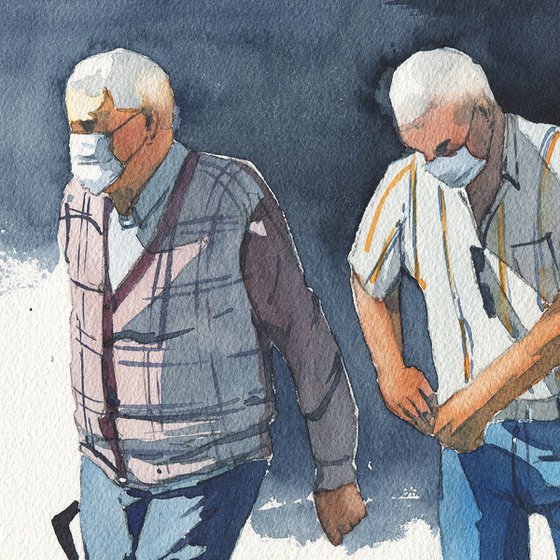 Two old men go to the market