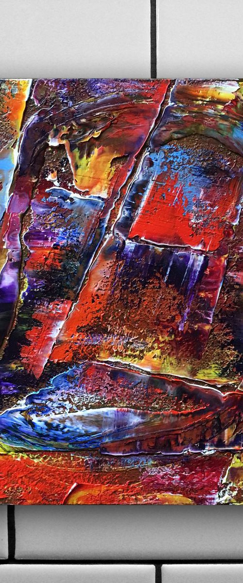 "Into The Vortex" - FREE USA SHIPPING - Original PMS Oil Painting On Canvas - 20 x 20 inches by Preston M. Smith (PMS)