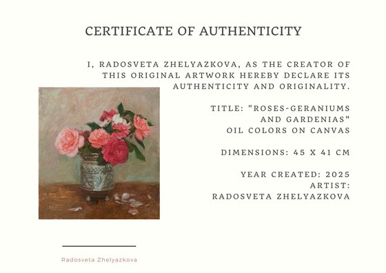 Roses, geraniums and gardenias