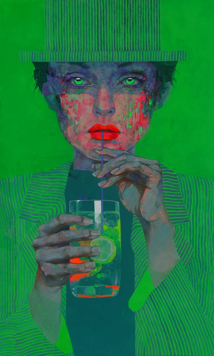 Expressive Oil Painting , Mojito By Victor Sheleg, 47 X 79, Artwork For Sale On Artfinder