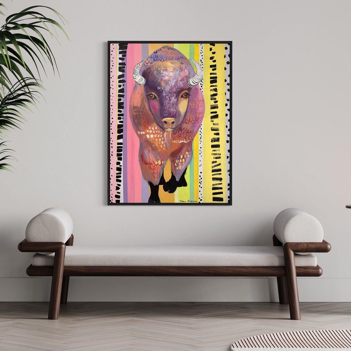 “Bison”. Acrylic painting on canvas, 30 x 40 in Acrylic painting by ...
