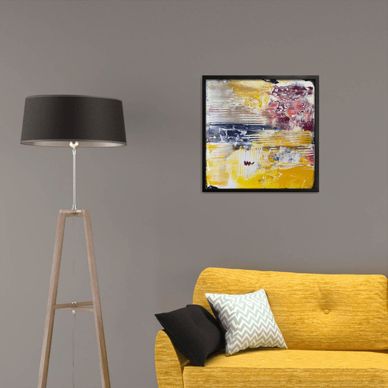 "What Do You Want Me To Do About It?" - Original PMS Abstract Acrylic Painting On Wood, Framed - 26" x 26"