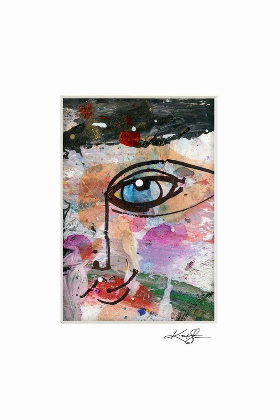 Little Funky Face 25 - Abstract Painting by Kathy Morton Stanion