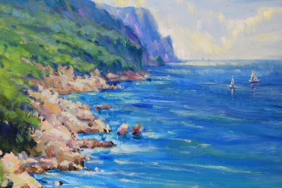 Summer sun over the sea