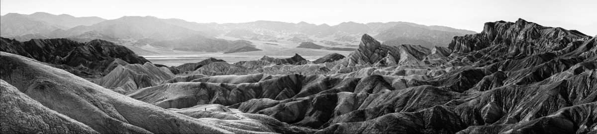 Photorealistic Landscape Photograph By Christian Schwarz, 40 X 10, Zabriskie Point, Original Artwork