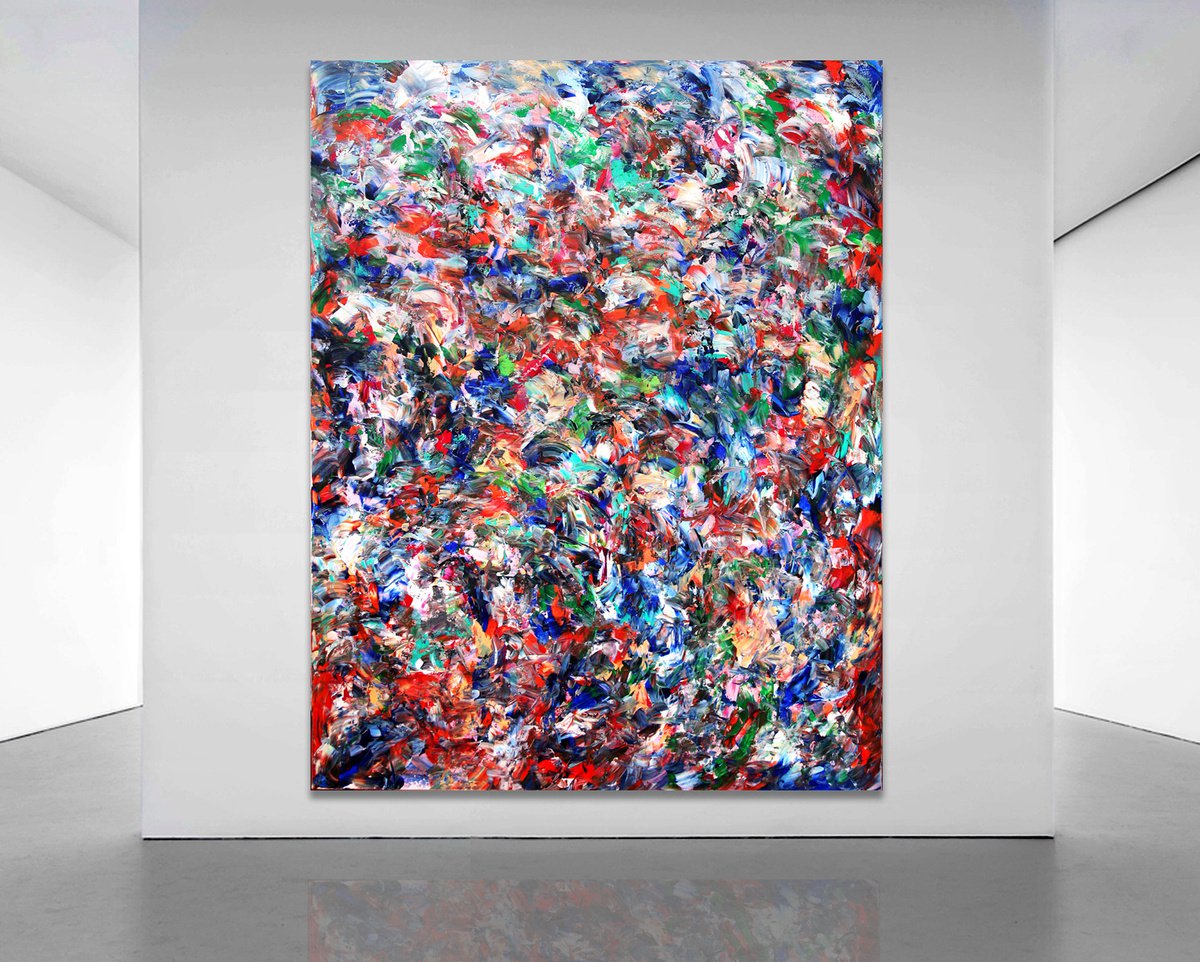 Organic Abstract Acrylic Painting By Estelle Asmodelle, 66 X 84, Coloured Biology, Original Artwork