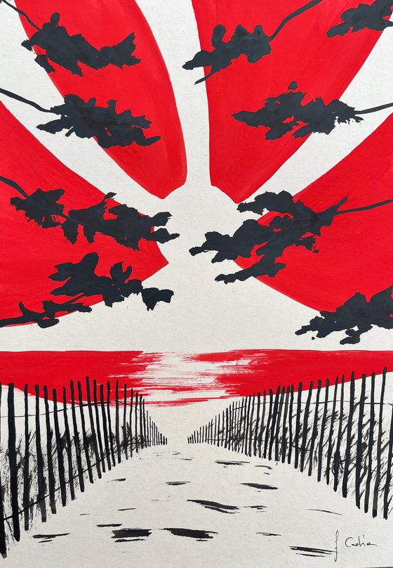 Red sun at Sainte-Marine