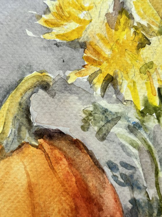 October still life with pumpkin