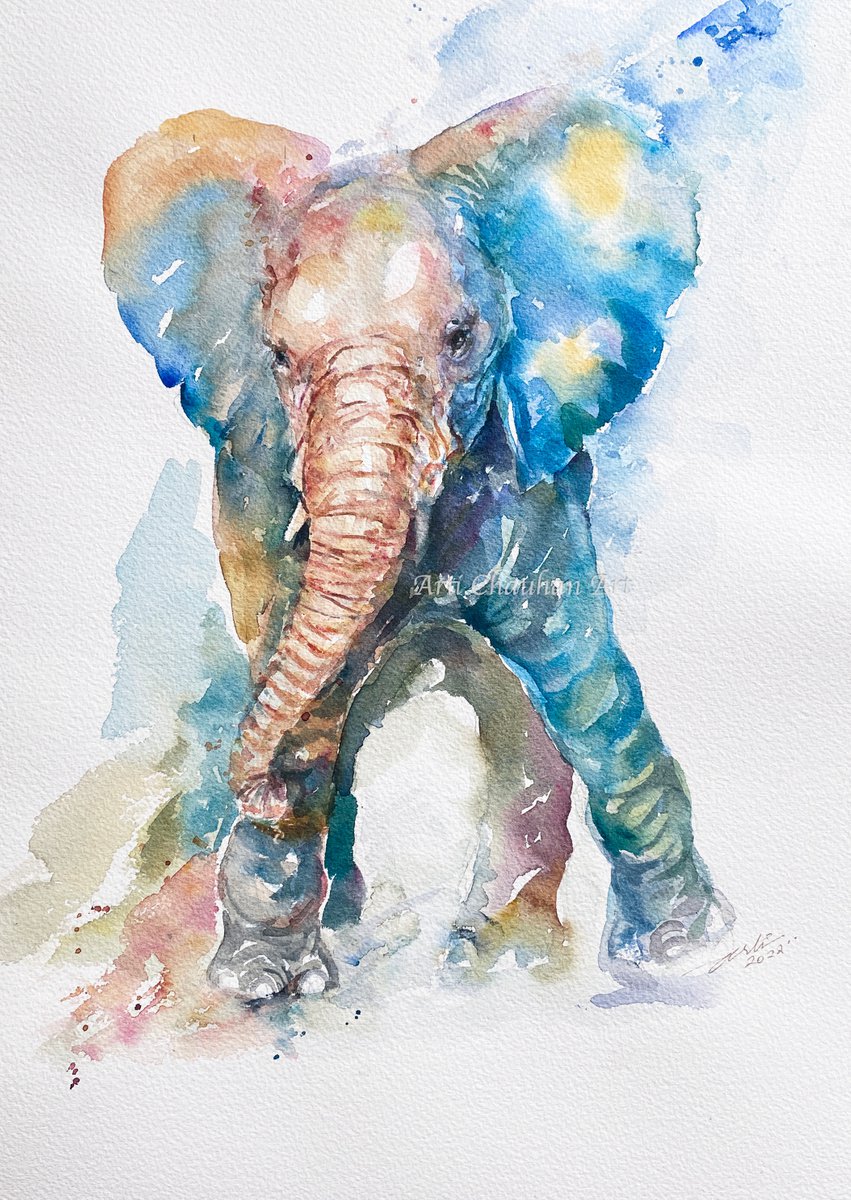 Happy Hailey_ Baby Elephant by Arti Chauhan
