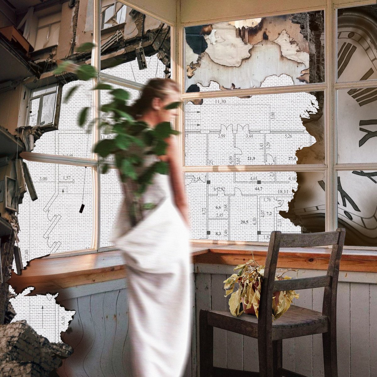 Cityscapes Giclee Print By Delnara El, 28 X 28, Time, Original Artwork