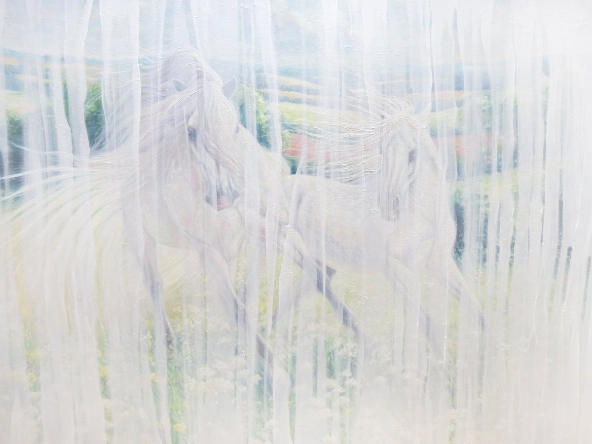 White Horse Echoes By Gill Bustamante, 54 X 44, Artwork For Sale On Artfinder