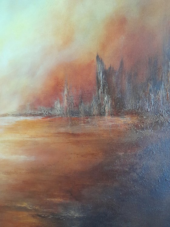 THE AWAKENING VI (Large Abstract/Impressionist Oil Painting - 100CMS X 80CMS X 4.5CMS)