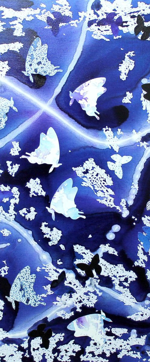 Papillon Bleu (butterfly collage) by Paresh Nrshinga FRSA