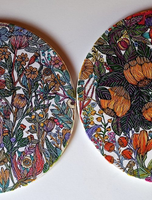 floral diptych by Tetiana Osadchuk