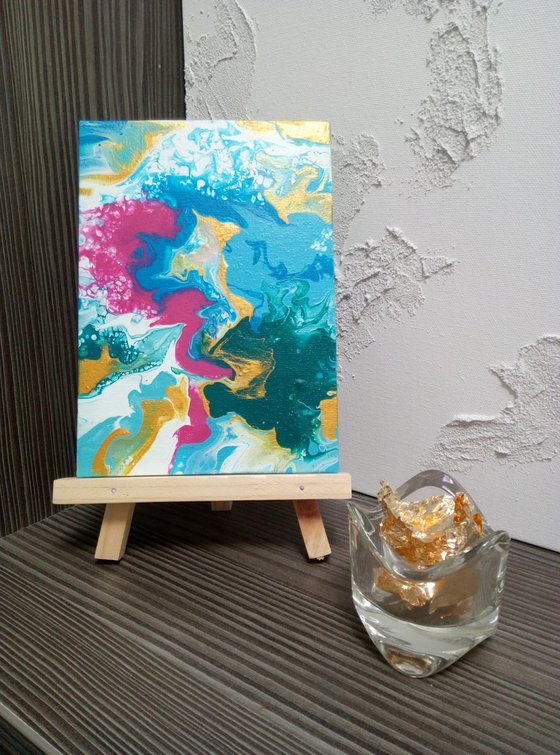 Coral Reef + Frame or easel , READY TO HANG