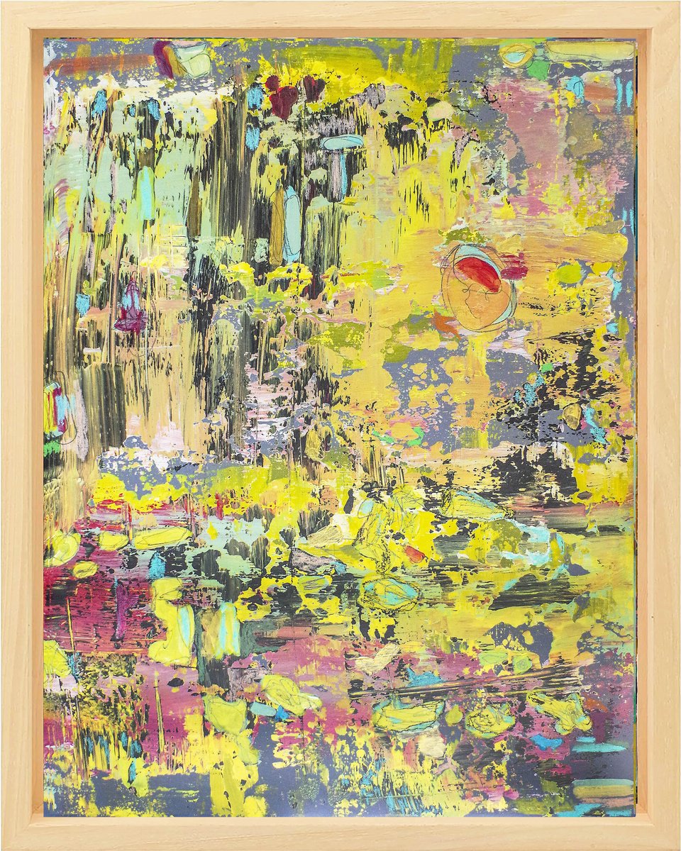 Organic Abstract Acrylic Painting By Geert Lemmers Fpa, 33 X 41, As A Context To The Art, Original Artwork