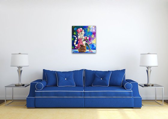 THE BLUE ANGEL. FELINE ART . MARLENE DIETRICH.