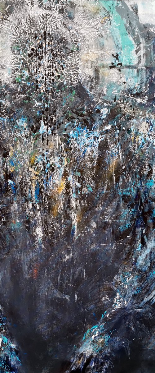 Abstract angel oneiric huge XXL painting by O KLOSKA by Kloska Ovidiu