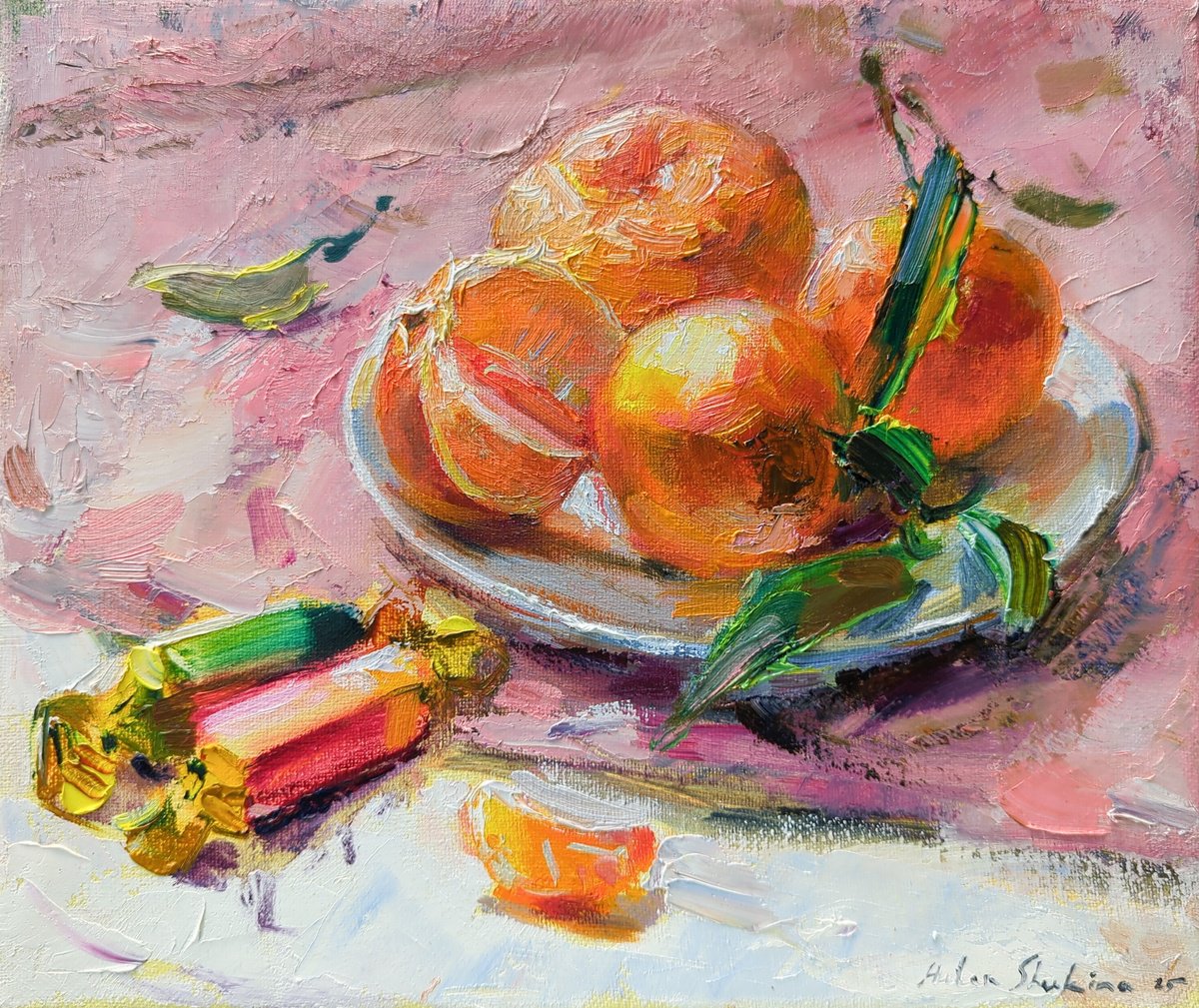 Tangerines And Candies By Helen Shukina, 12 X 10, Artwork For Sale On Artfinder