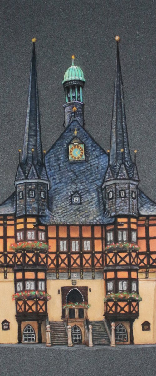 Wernigerode old halftimbered townhall by Tatjana Bril