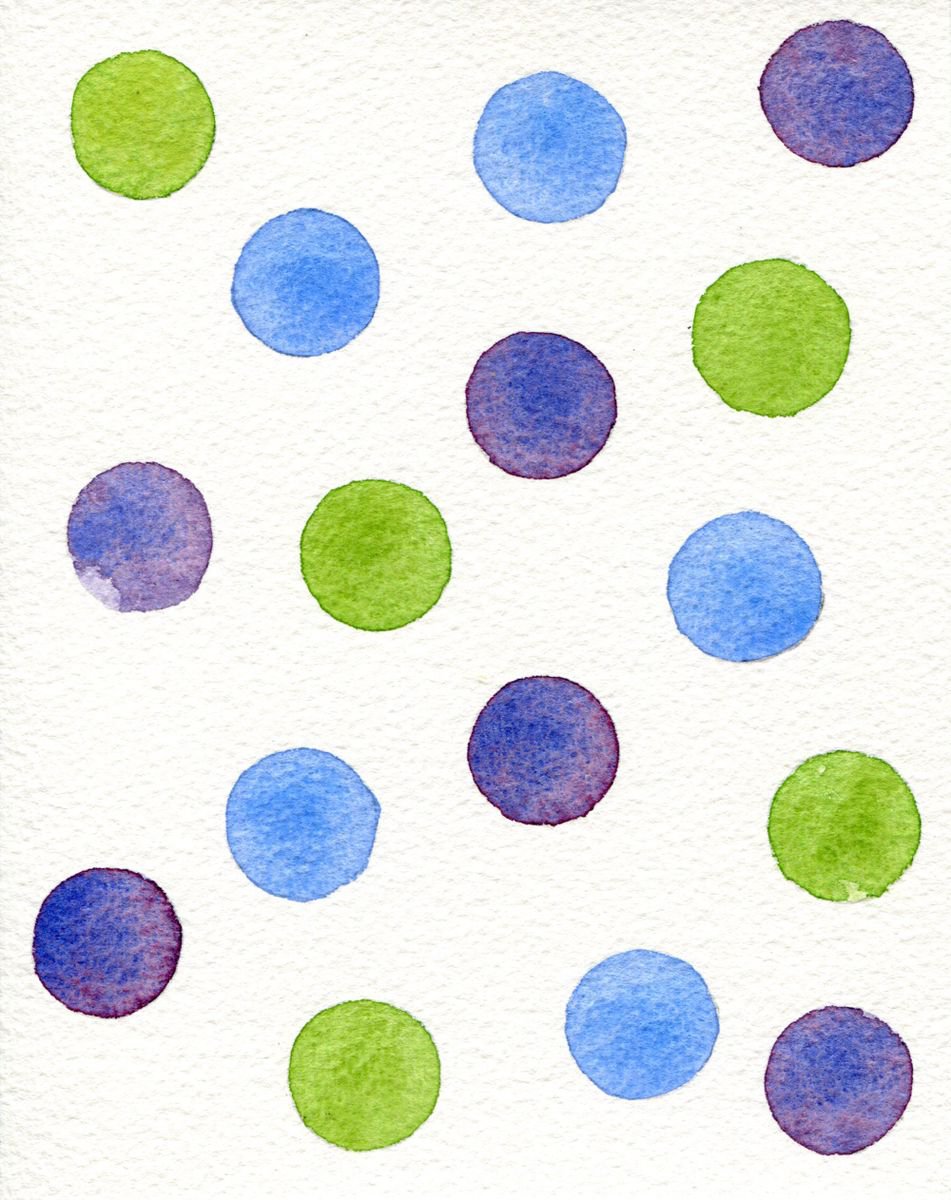 Watercolour Circles or Dots Pattern by Hannah Clark