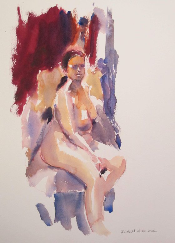 seated female nude