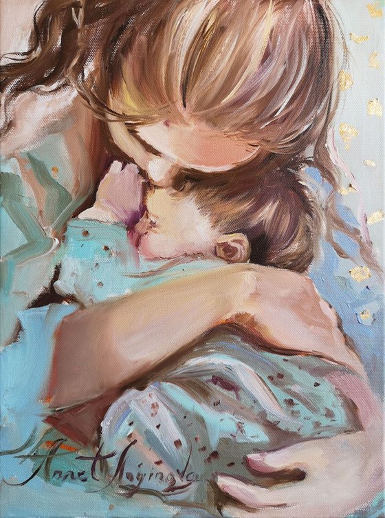Original Mother Art, Mom's Heart, Baby Hugs Art