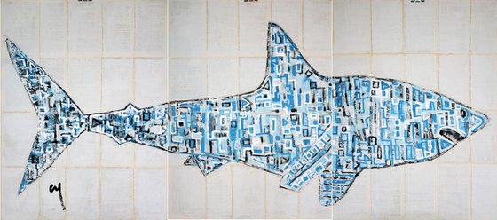 Abstract Shark. (triptych)