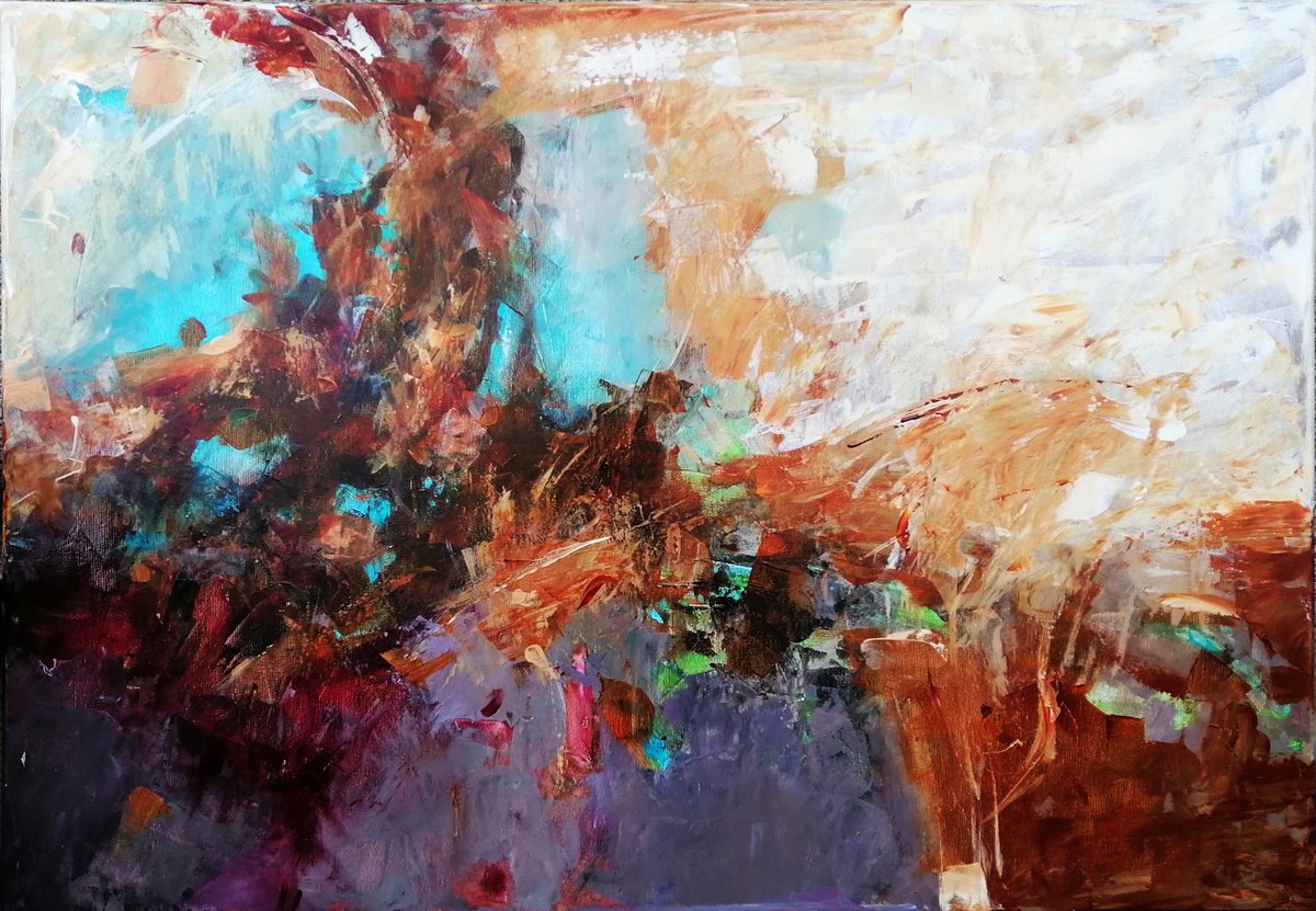 DYNAMICS, 100x70cm, original abstract painting by Emilia Milcheva