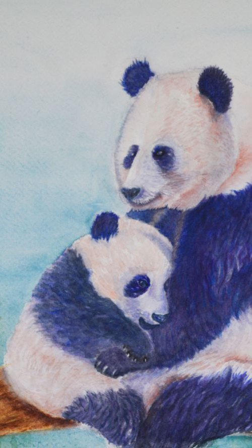 Panda with her cub by Neha Soni
