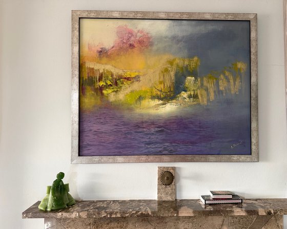 Golden light.Quiet water