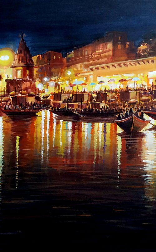 Night Varanasi by Samiran Sarkar