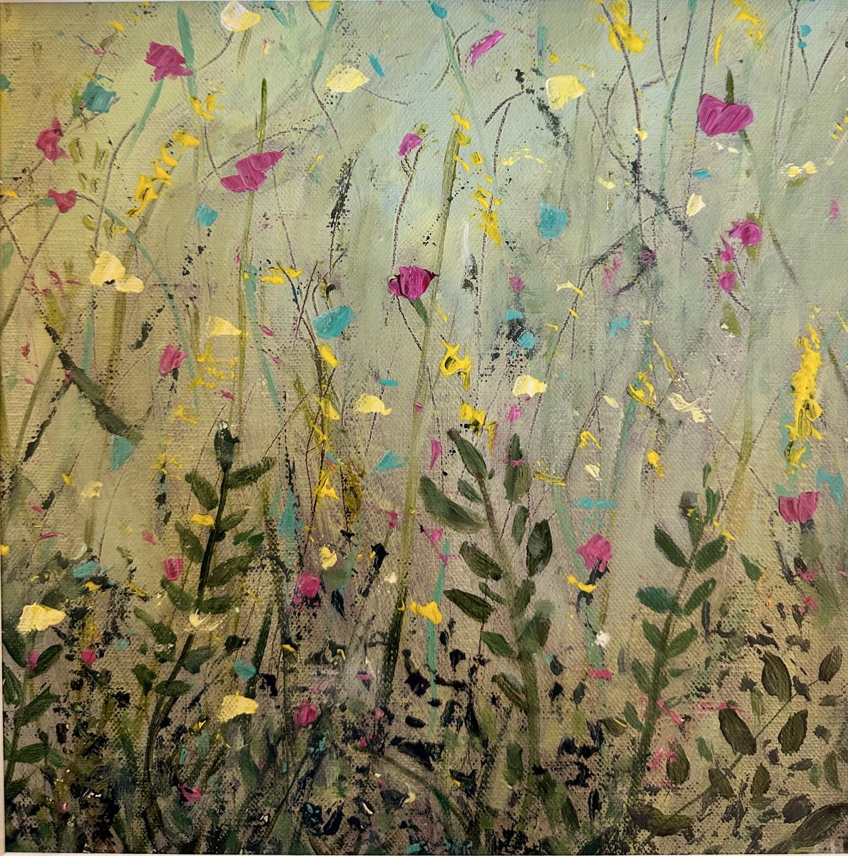  Wildflowers At Dusk By Clare Hoath, 12 X 12, Artwork For Sale On Artfinder