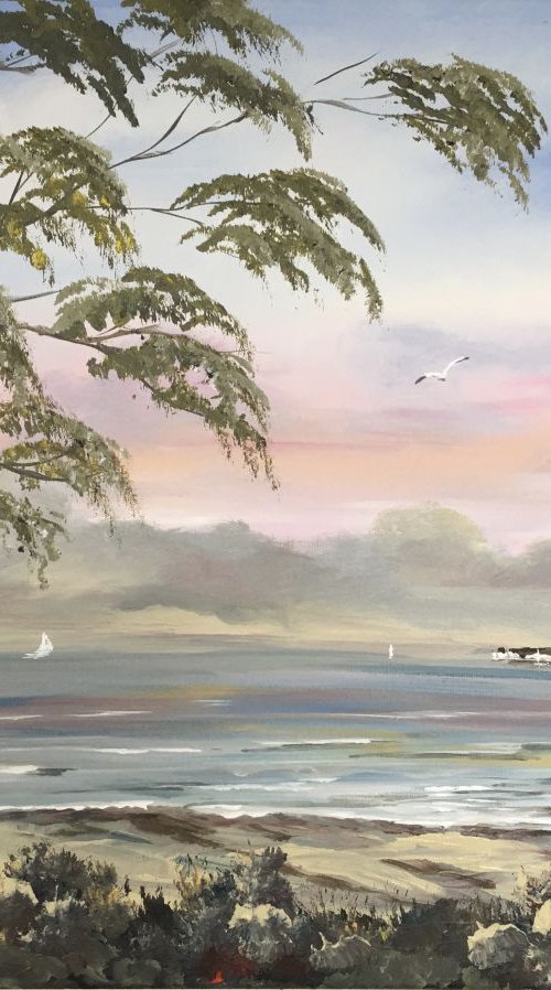 Old Harry Rock from Studland beach in Dorset by Marja Brown