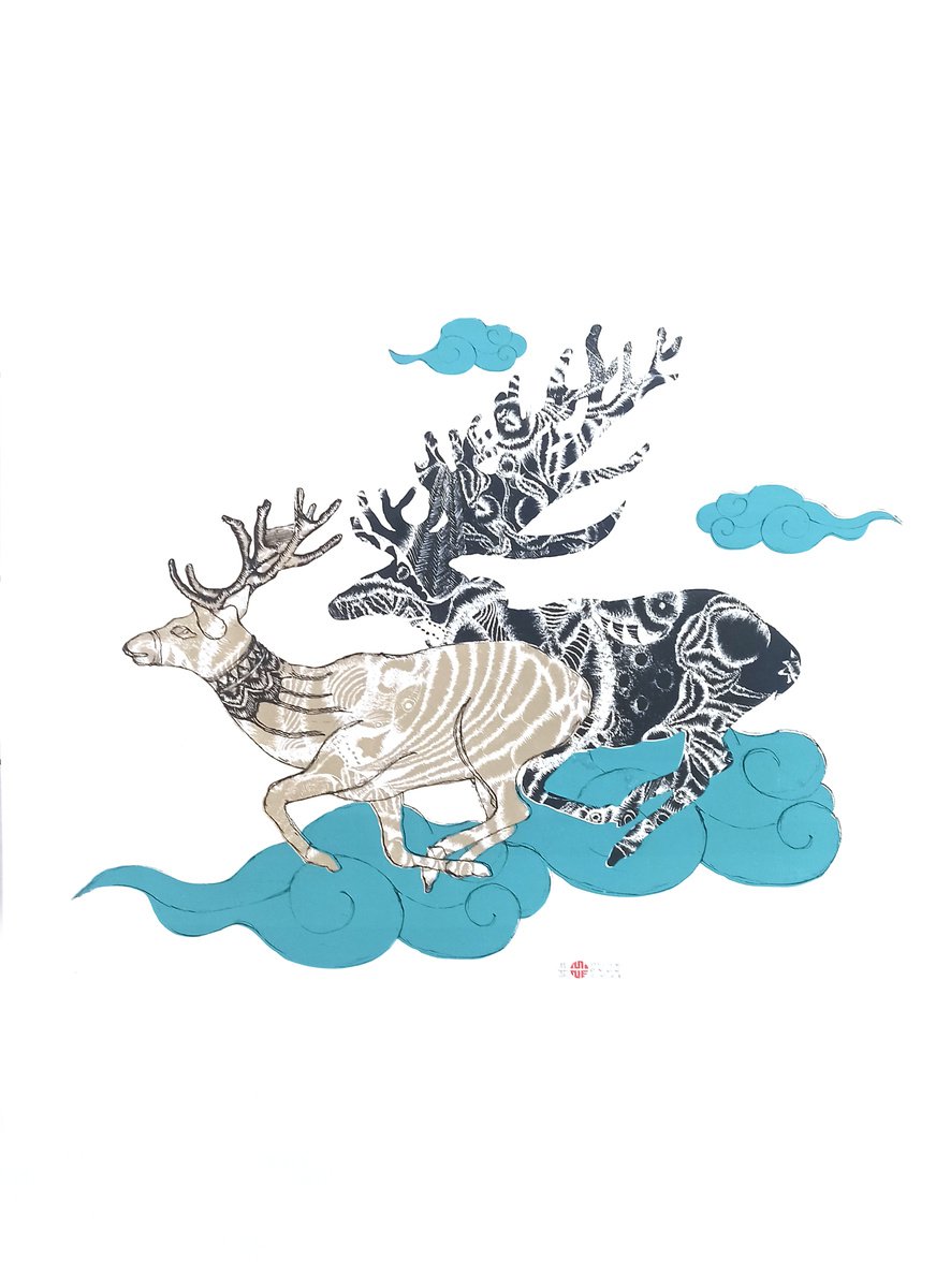 Illustrative Screenprint , Day/Night By Mine Okur, 28 X 39, Artwork For Sale On Artfinder