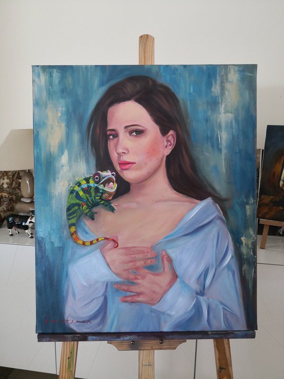 Girl with iguana portrait  "My inner self"
