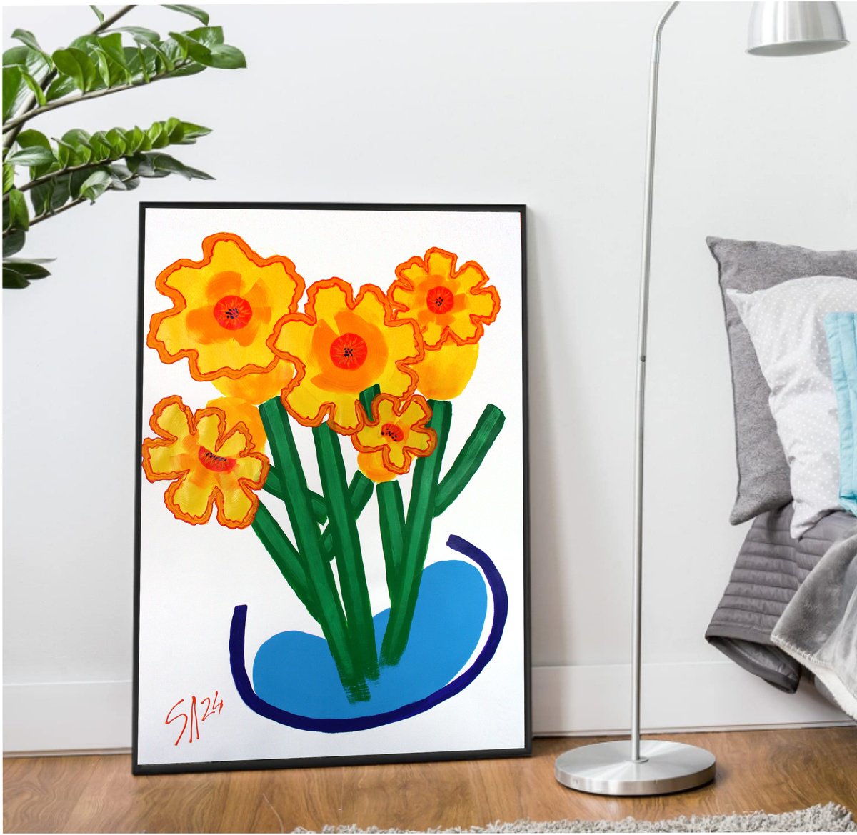 Bouquet  / ORIGINAL ACRYLIC PAINTING by Salana Art