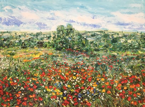 Red poppies field by Vilma Gataveckienė