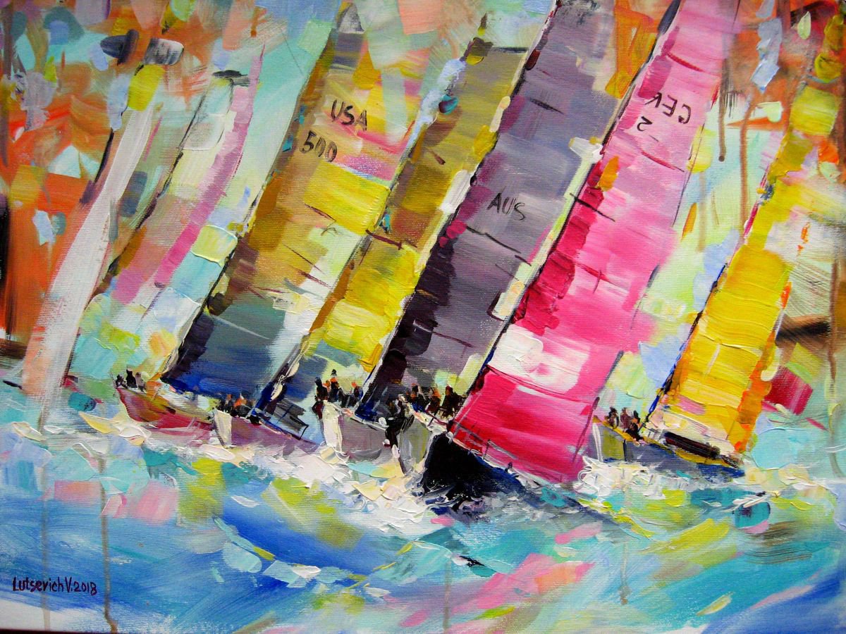 Sea regatta by Vladimir Lutsevich